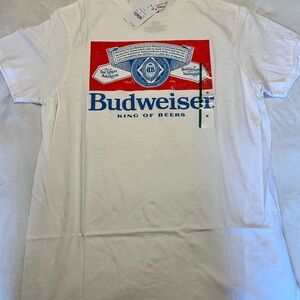 Budweiser Men’s mediumWhite Logo T-Shirt